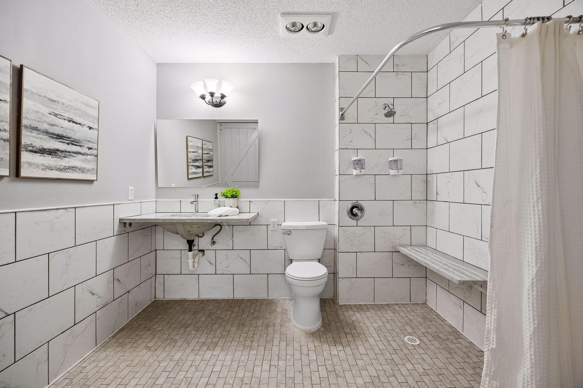 Primary Bathroom with accessible shower