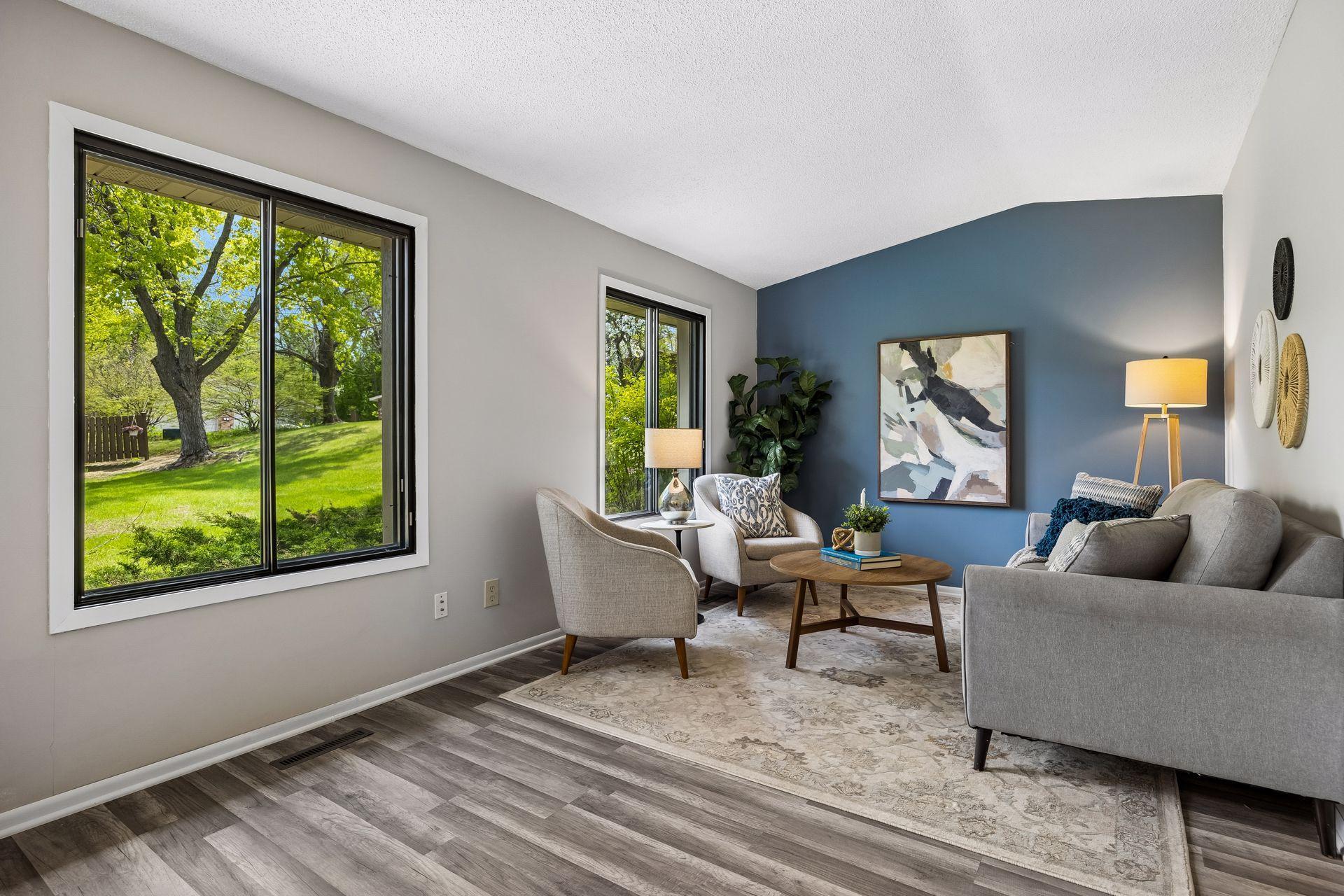 Living Room with plenty of natural lighting