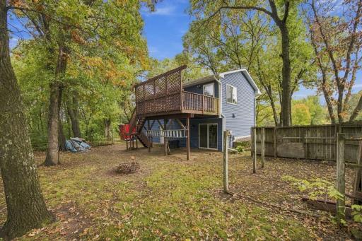 Large backyard with plenty of room for a garden, play area or outdoor gatherings.
