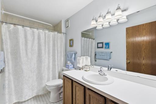 Private full-bath in primary bedroom.
