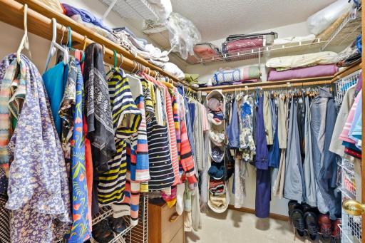 The primary bedroom also has a walk-in closet.
