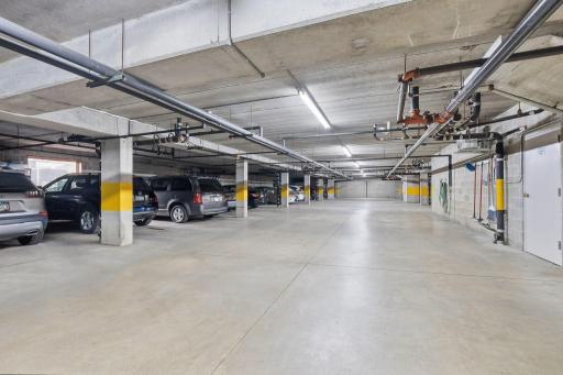 Secure underground garage.