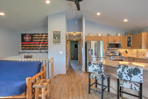 Vaulted ceilings & LVP flooring throughout