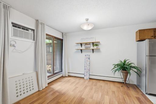 Wall AC cools the entire condo and has an attractive cover when not in use.