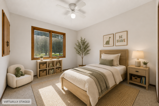Bright, comfortable, and full of possibilities! Whether it becomes a child’s bedroom, welcoming guest room, or cozy space of your own, there’s plenty of room to settle in and make it special.