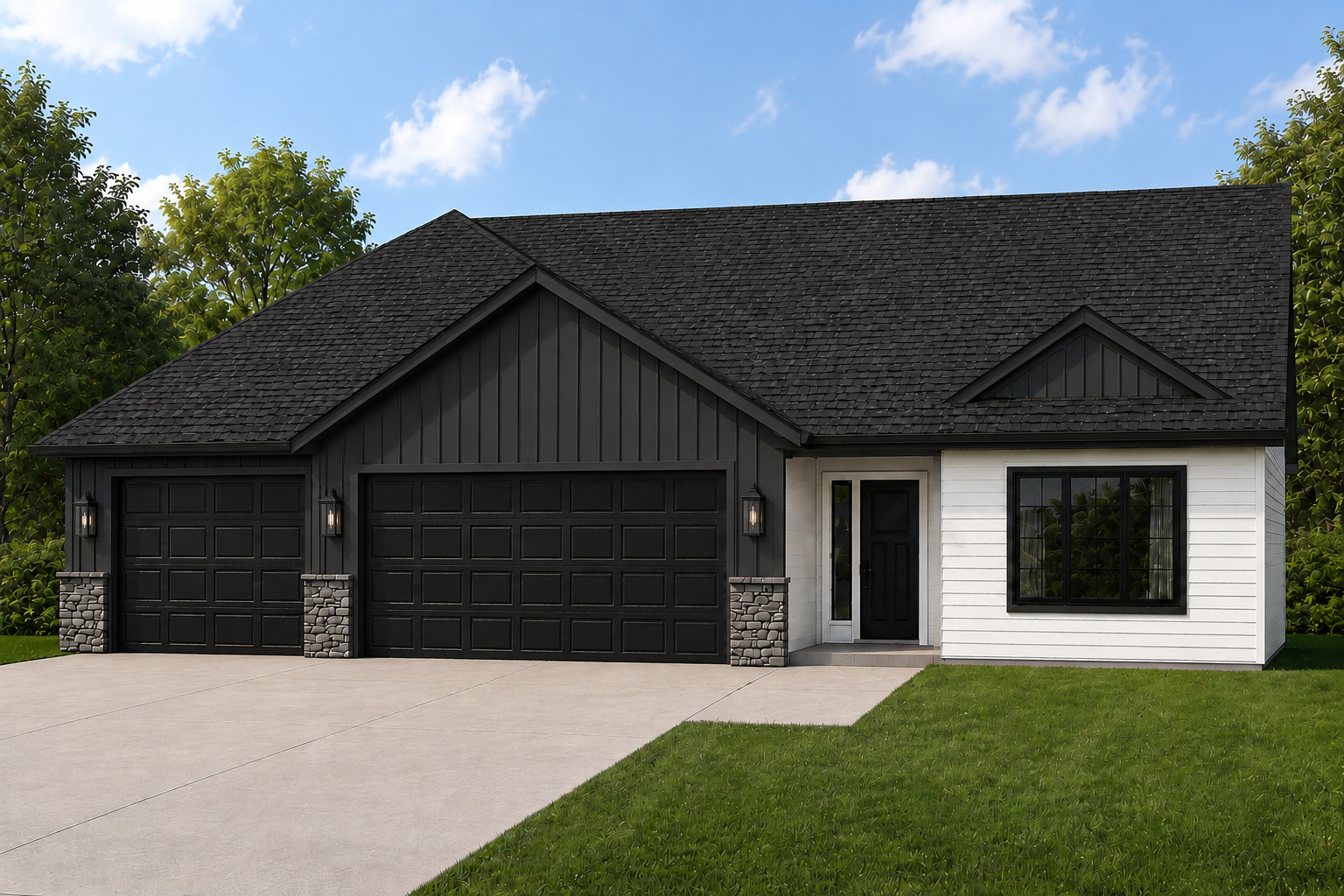 *AI-generated exterior rendering* This image is intended to provide a conceptual representation of the home. Not exact floor plan layout due to AI-generation.