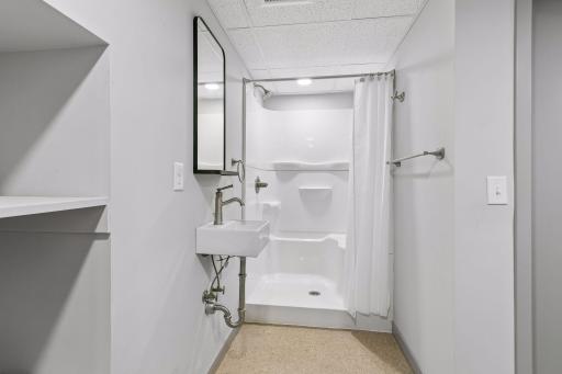 Lower level 3/4 bath - toliet to the right