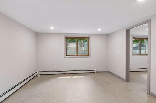 Fully finished lower level amusement room area