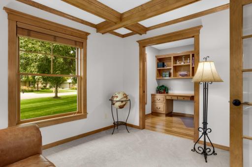Entrance from the sunny den into the oversized office