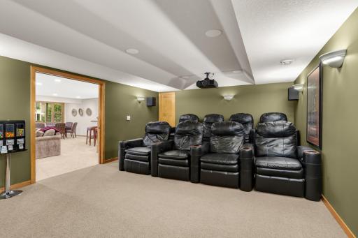 Sit back,Sit in your luxurious leather reclining seats and enjoy your favorite movie or Xbox game on the 119-inch screen, complete with immersive surround sound for the ultimate entertainment experience.