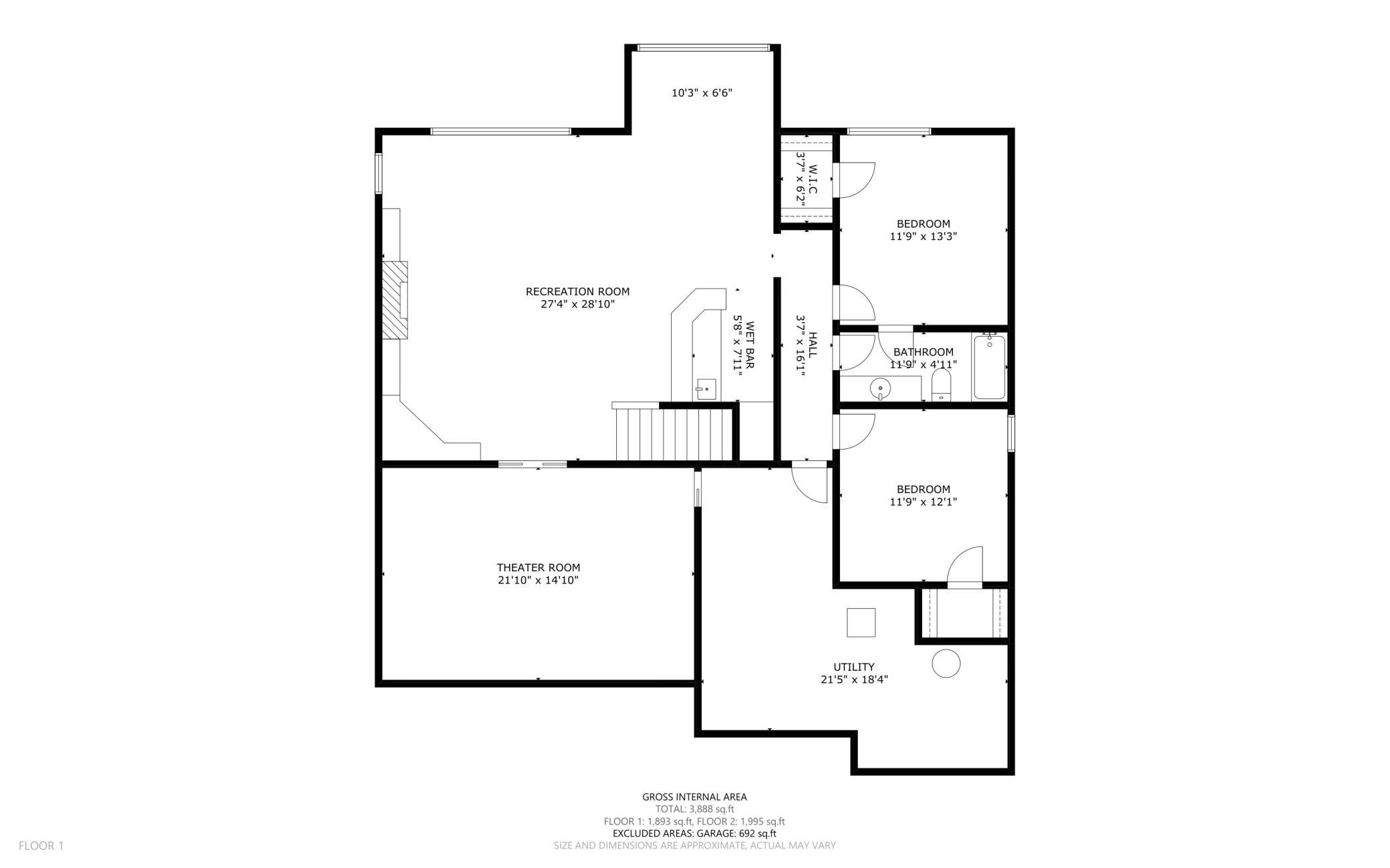 Total sq ft including unfinished sq ft