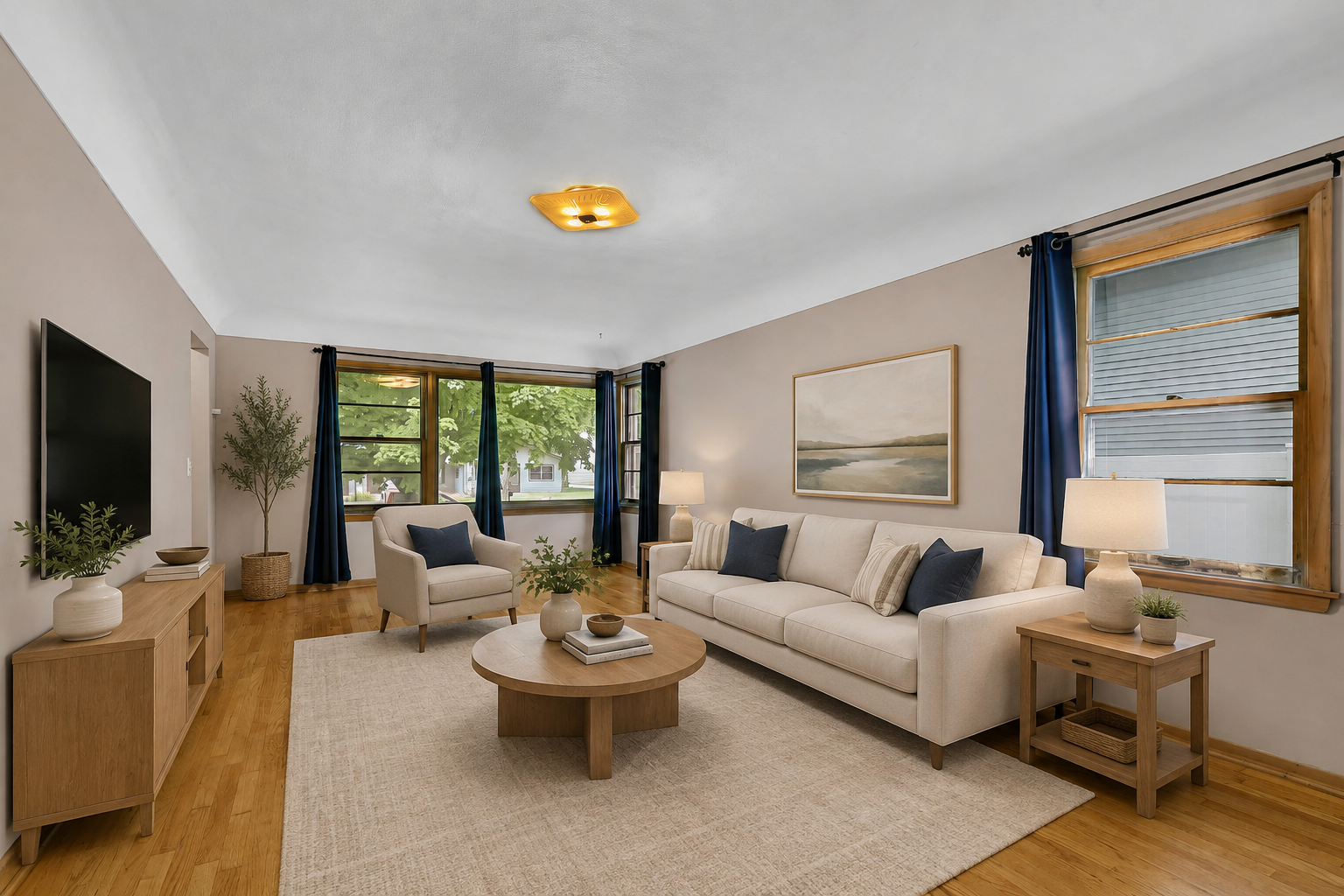 Living Room virtually staged