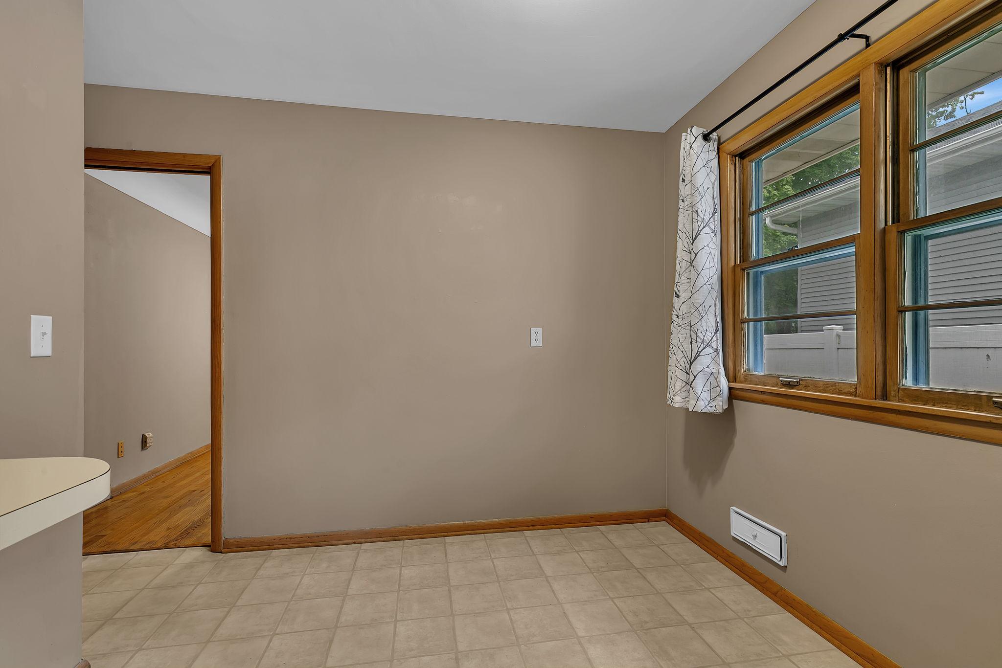 Fresh paint in dining area