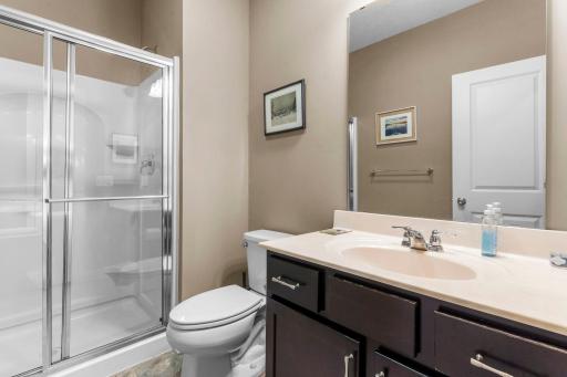 Convenient main-level bathroom located just off the mudroom.