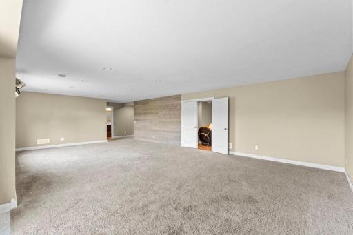 Lower level family room with new carpeting