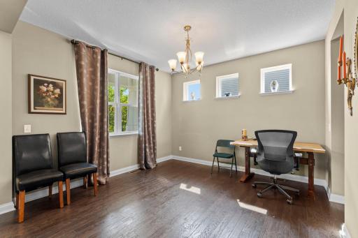 Formal dining currently used as a remote office