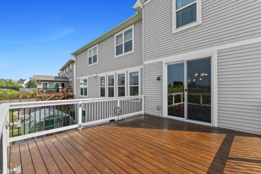 Entertainment size deck with built in pipes for your BBQ
