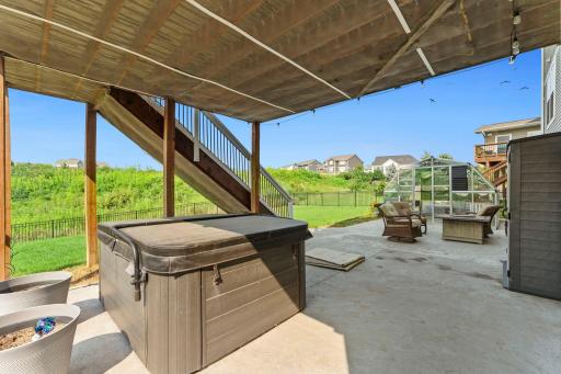 Semi private hot tub
