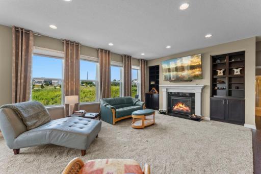 A wall of windows for light filled living room