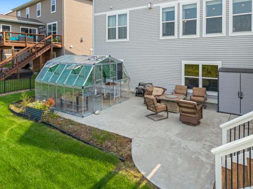 Greenhouse next to the patio
