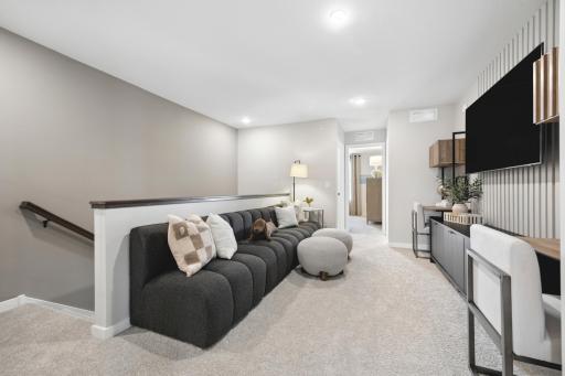 The loft provides a great secondary living space, as shown in our Hadley model.