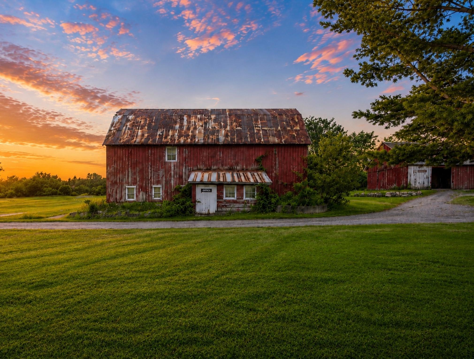 Barn for hobbies, animals, small wedding/event venue.