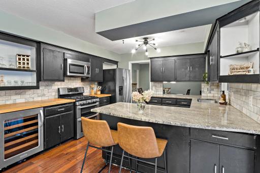 Eat at the counter or in the dining room.