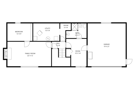 Lower level floor plan