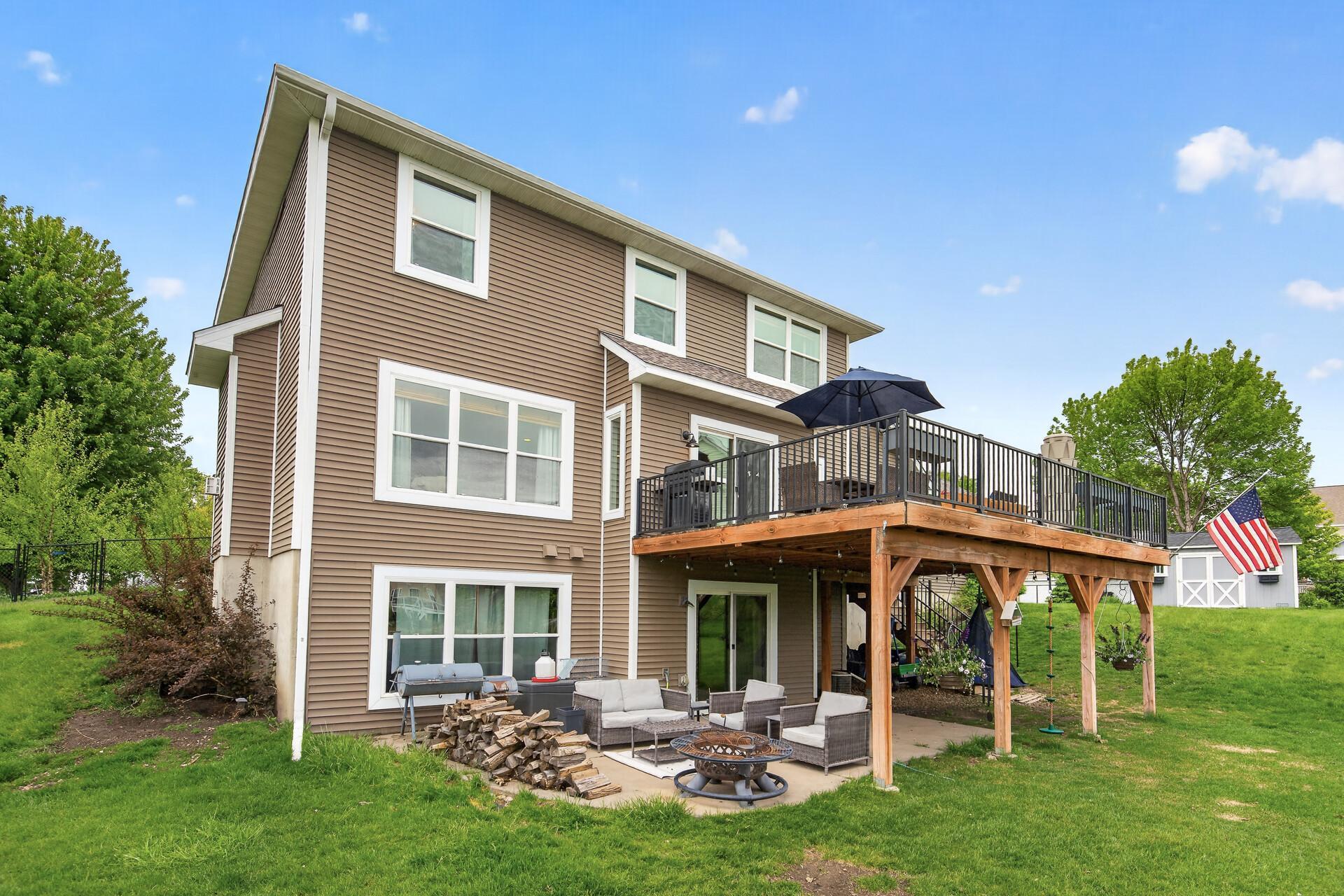 Backyard with Large Patio and Deck