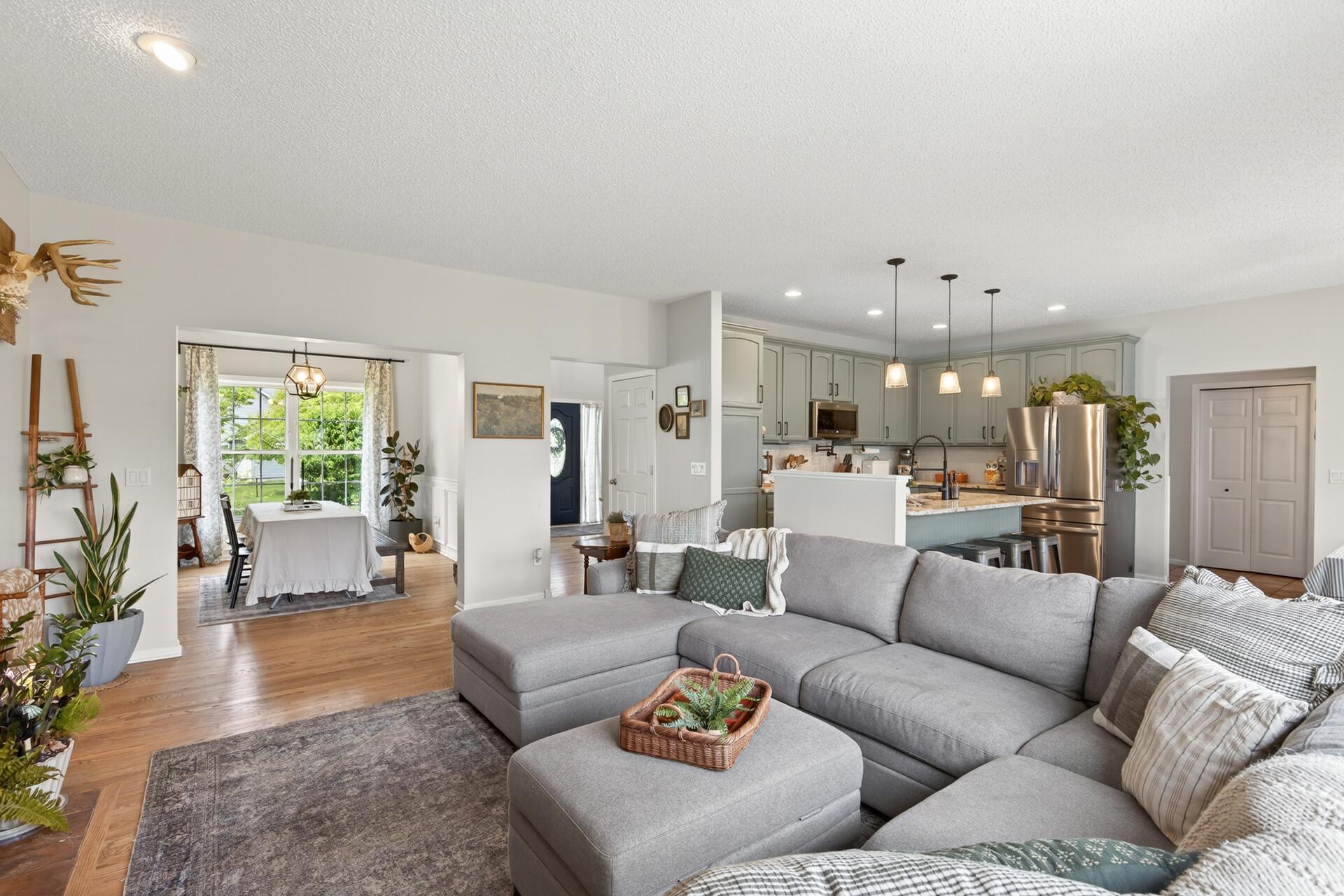 Living Room and Formal Dining Room View