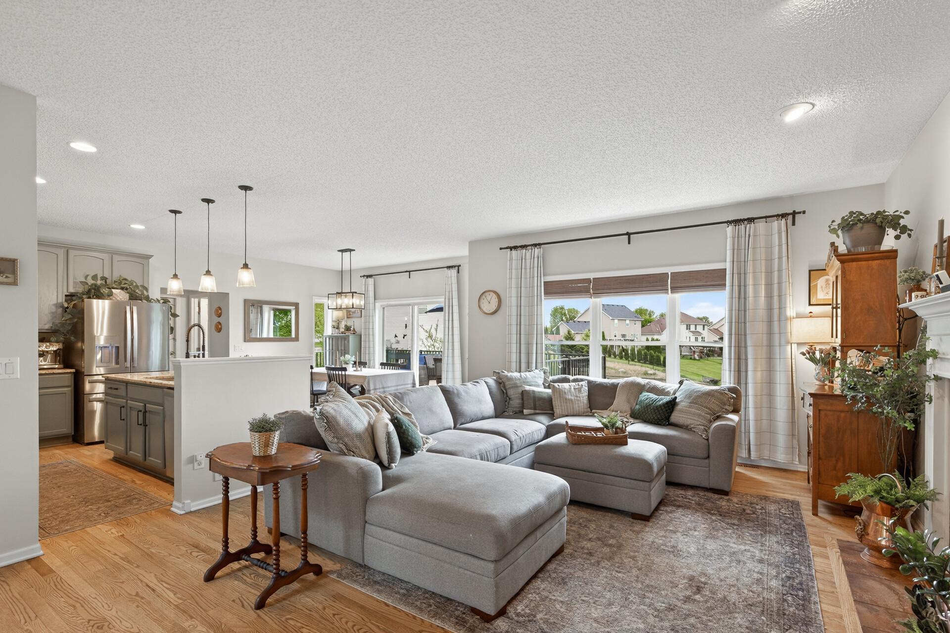 Living Room with Backyard Views