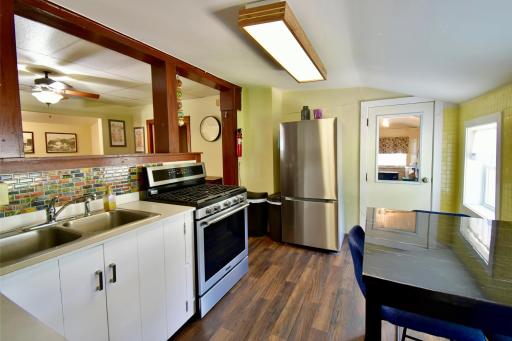 The kitchen also has room for a smaller table