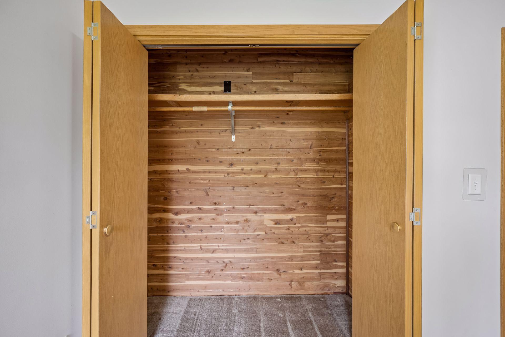 Cedar lined bedroom closet