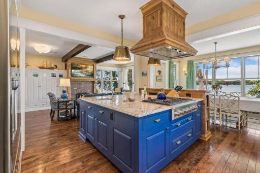 Fabulous views of lake from kitchen, dining and family room.