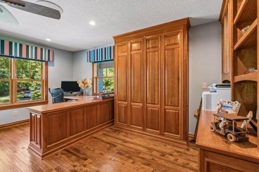 Main level office with built-in Murphy Bed.