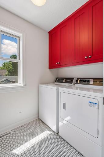 Full size washer/dryer with a bonus windows.