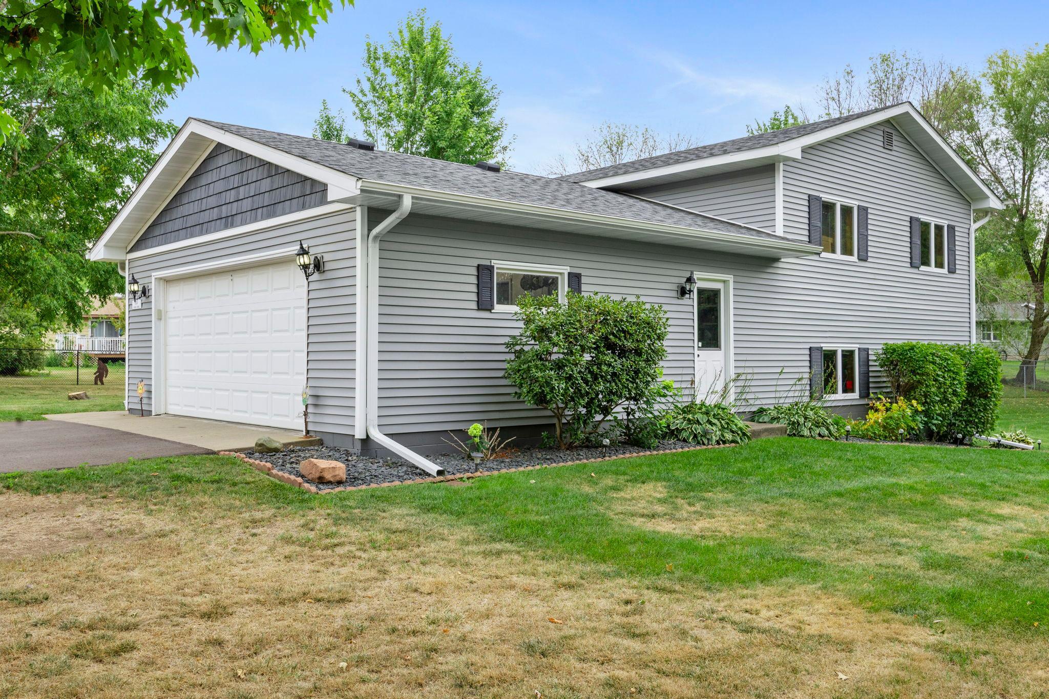 New updated siding and garage door