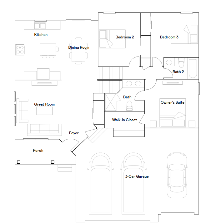 Alden II main level floorplan