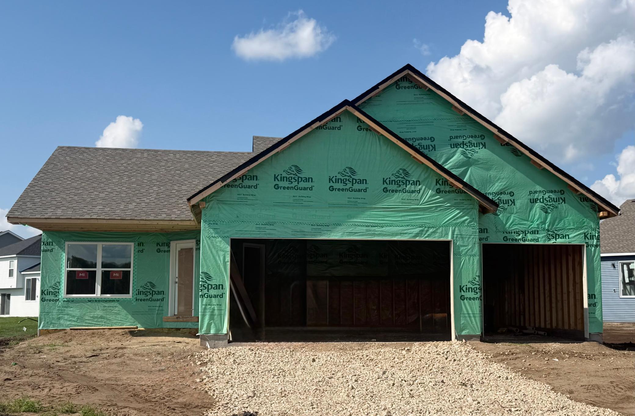 (Photo is of the actual home in progress.)