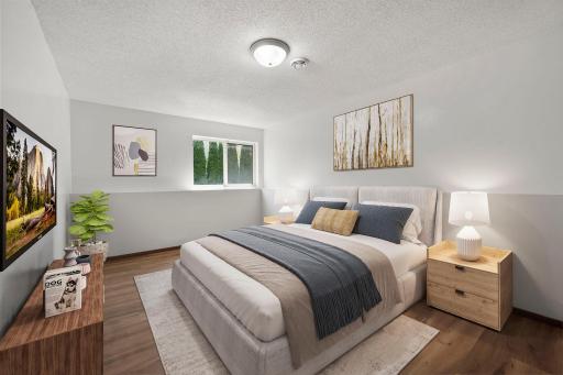 Virtually staged lower level fifth bedroom.