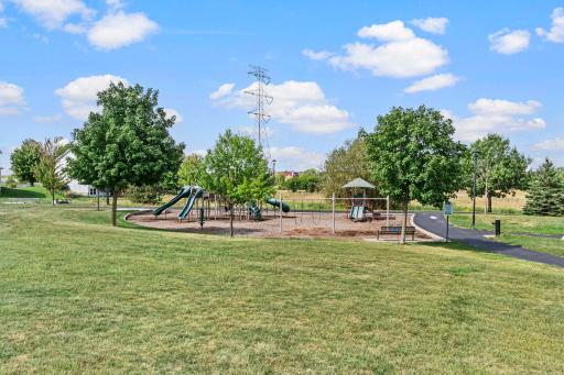 No need to drive anywhere to play. Just run across the street to this large playground area.