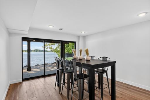 Walkout Level Party Room to Lake