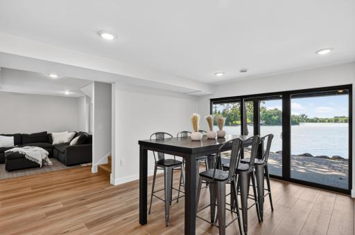 Walkout Level Party Room to Lake