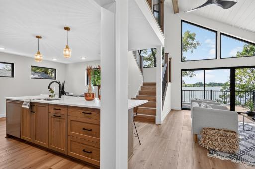 Kitchen and Living to Lake View