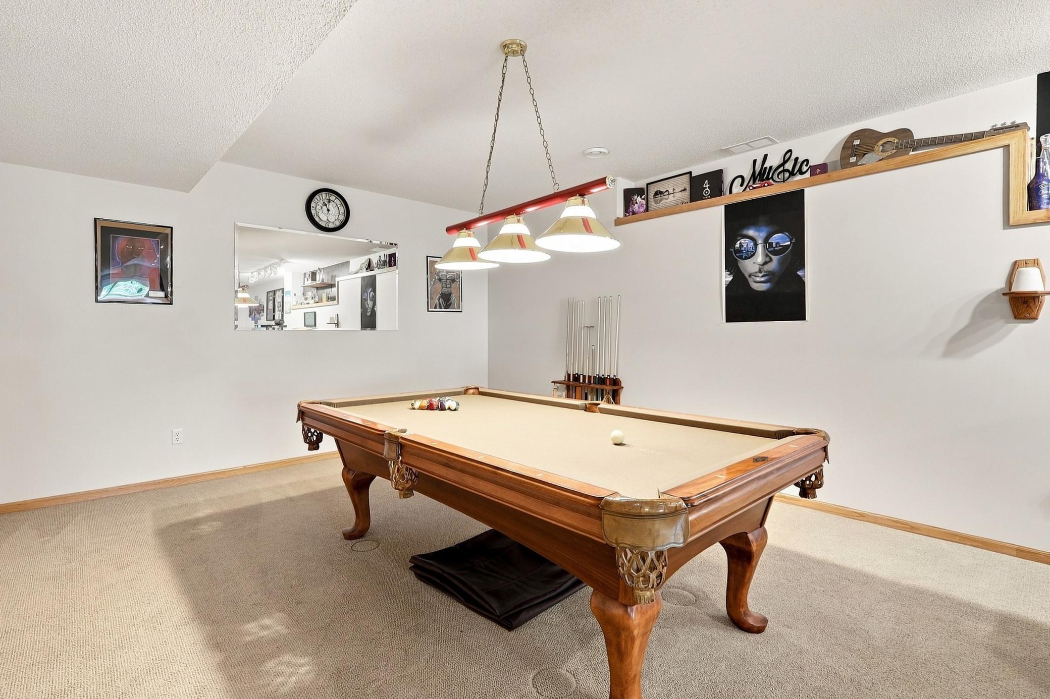 Lower level billiard area