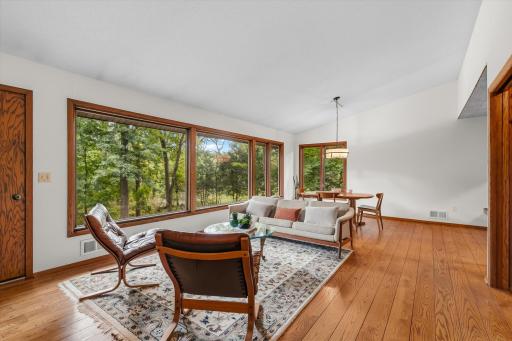 Enjoy the beautiful nature, wildlfe and privacy from the expansive wall of windows.