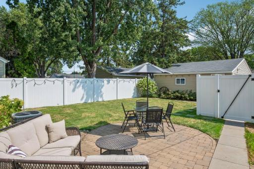 A great back yard, that includes a new privacy fence and patio, that makes hosting easy in these beautiful summer months!