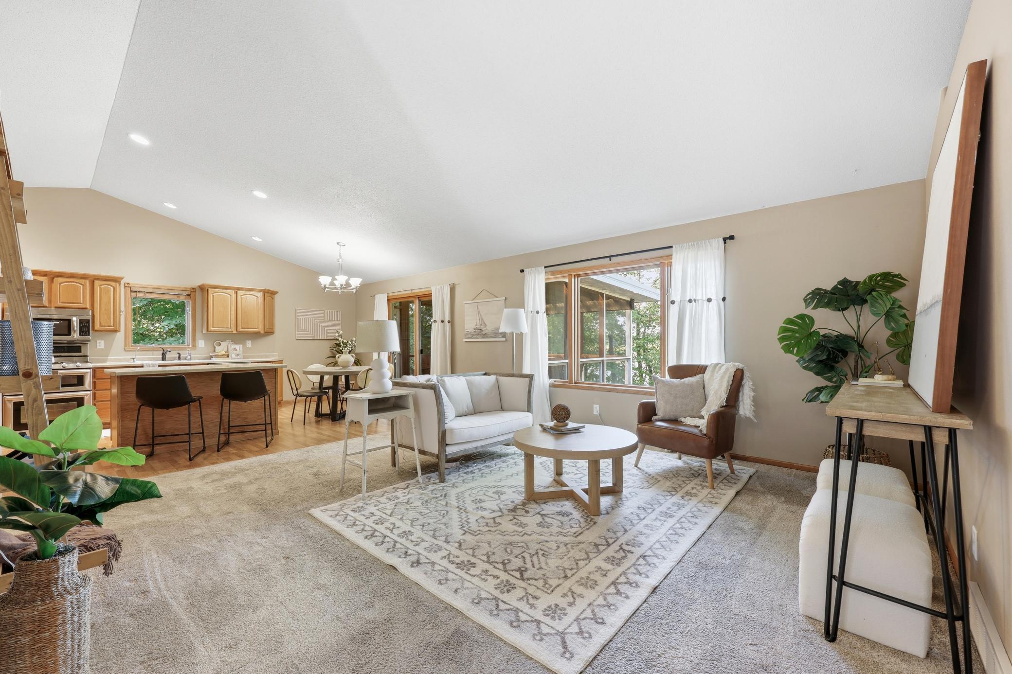 Open concept living/kitchen/dining
