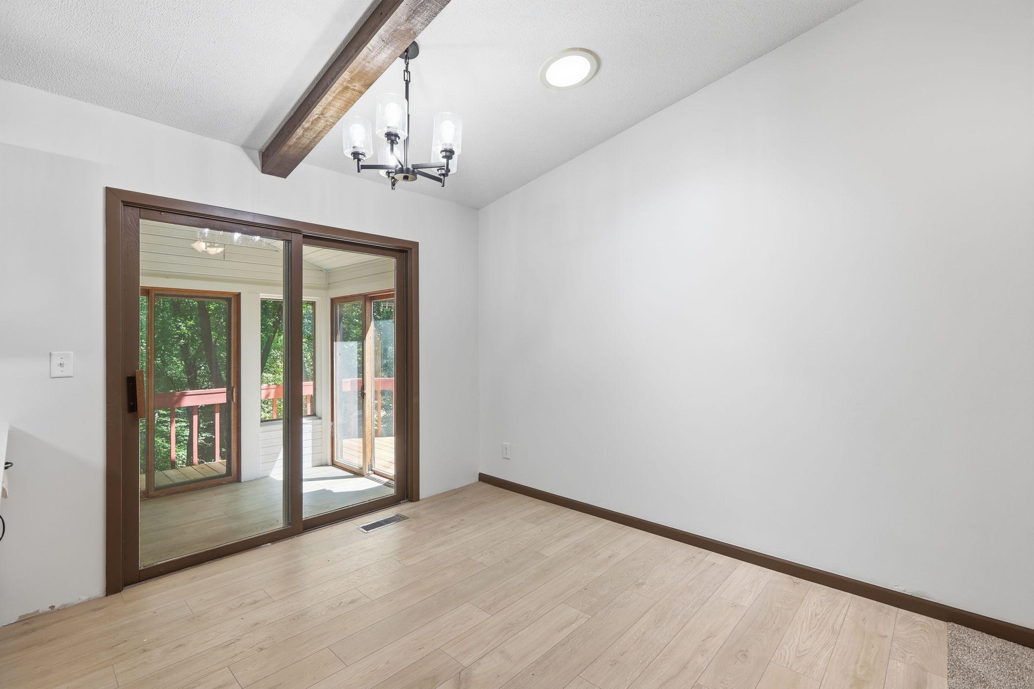 Dining room that leads onto the four-season porch