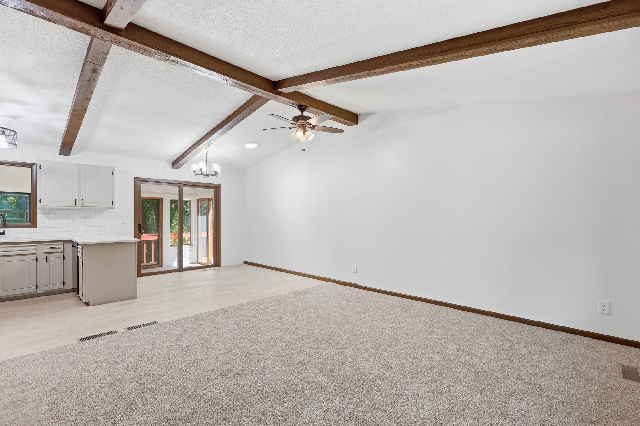New ceiling fan and light fixtures throughout. Informal dining space